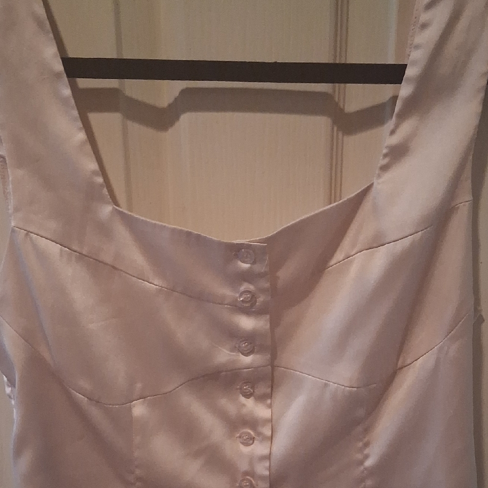 Forever 21 Ballet Pink Satin Button-Up Blouse - Picture 3 of 8